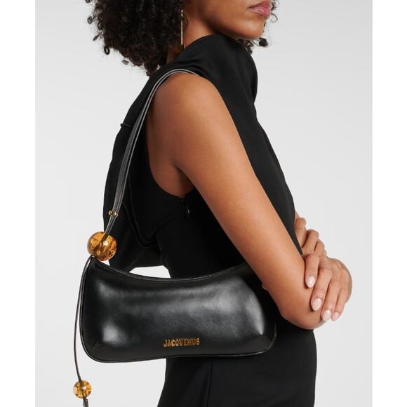 JACQUEMUS LEATHER BLACK SHOULDER BAG PURSE AUTHENTIC - Picture 2 of 15